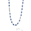 Long Ultramarine Ceramic Beaded Necklace