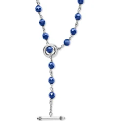 Long Ultramarine Ceramic Beaded Necklace