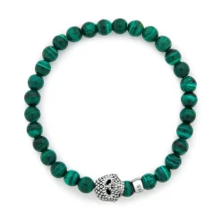 Malachite Skull Bracelet