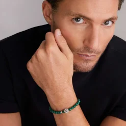 Malachite Skull Bracelet