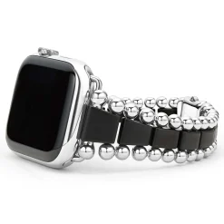 Matte Black Ceramic and Caviar Beaded Skull Bracelet Gift Set