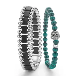 Matte Black Ceramic and Malachite Gift Set