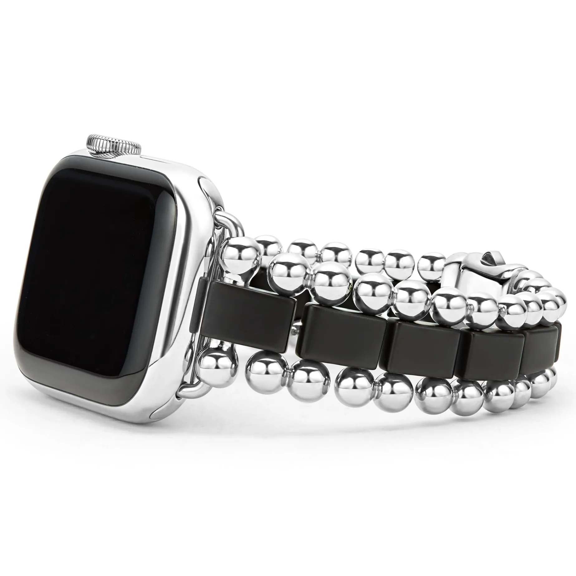Matte Black Ceramic and Stainless Steel Watch Bracelet-38-45mm