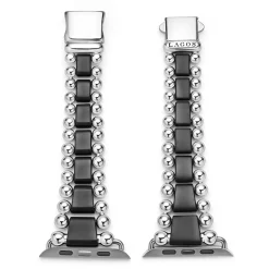 Matte Black Ceramic and Stainless Steel Watch Bracelet-42-49mm