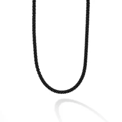 Matte Black Ceramic Beaded Necklace