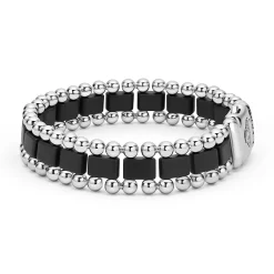 Matte Black Ceramic Link Bracelet