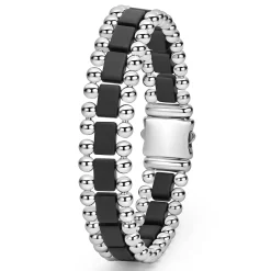 Matte Black Ceramic Link Bracelet