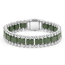 Matte Hunter Green Ceramic Link Bracelet