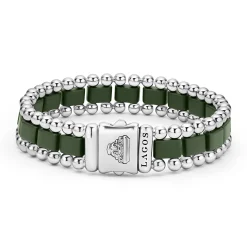 Matte Hunter Green Ceramic Link Bracelet