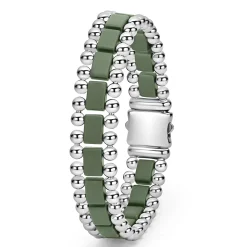 Matte Hunter Green Ceramic Link Bracelet