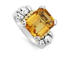 Medium Emerald-Cut Citrine Ring