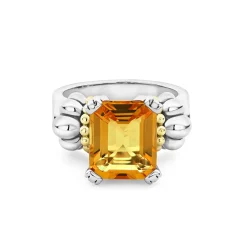 Medium Emerald-Cut Citrine Ring