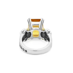 Medium Emerald-Cut Citrine Ring