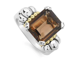Medium Emerald-Cut Smokey Quartz Ring