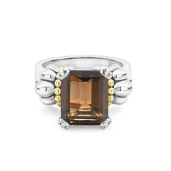 Medium Emerald-Cut Smokey Quartz Ring