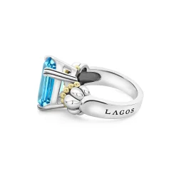 Medium Emerald-Cut Swiss Blue Topaz Ring