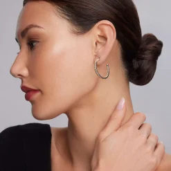 Medium Two-Tone Hoop Earrings