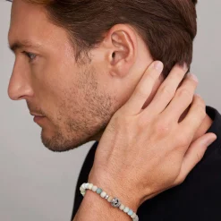 Morganite Skull Bracelet