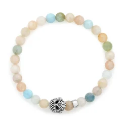 Morganite Skull Bracelet