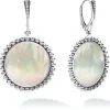 Mother of Pearl Circle Drop Earrings