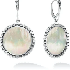 Mother of Pearl Circle Drop Earrings