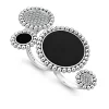 Onyx and Diamond Circle Statement Ring