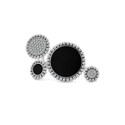 Onyx and Diamond Circle Statement Ring
