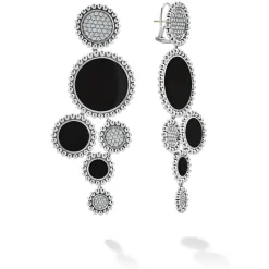 Onyx and Diamond Statement Earrings