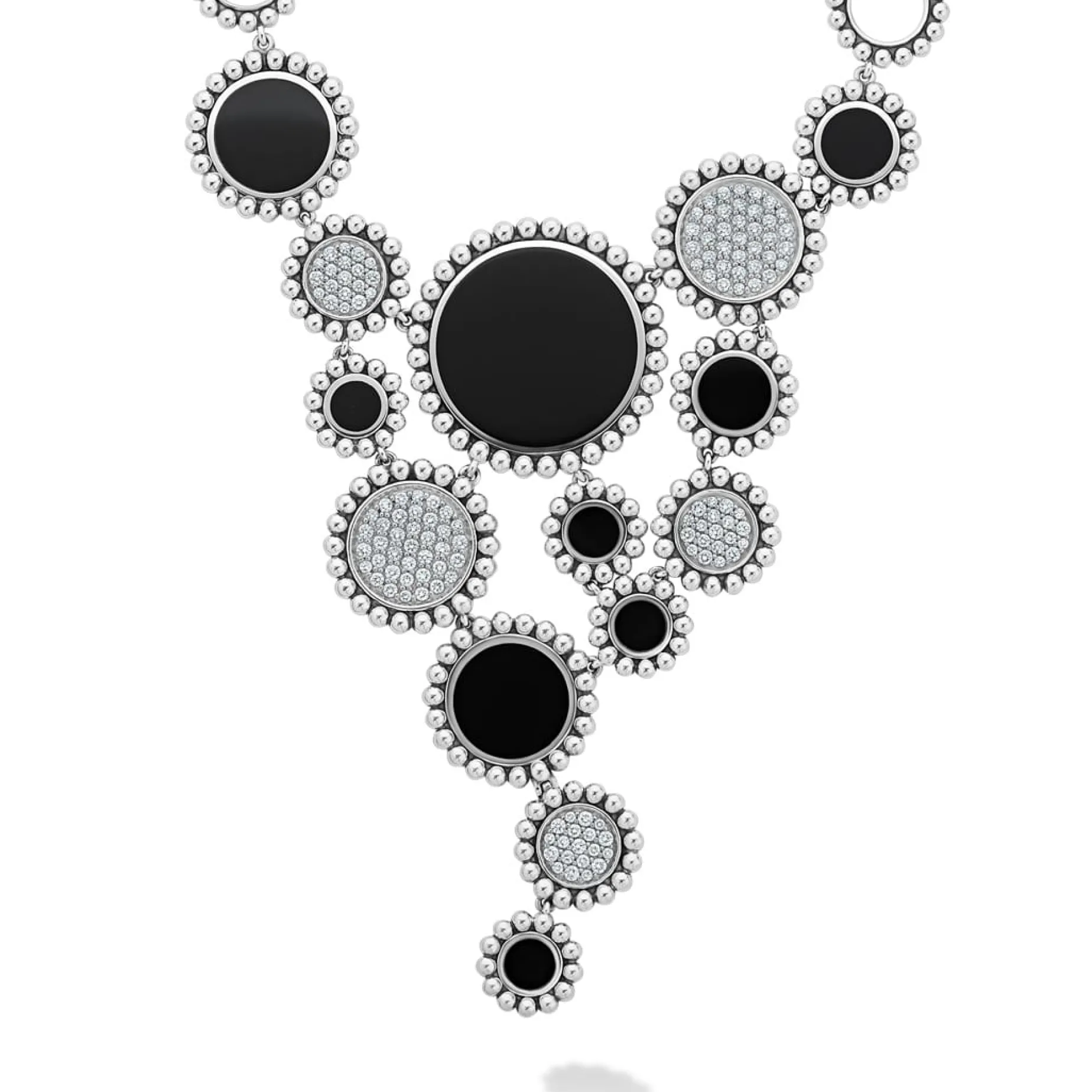 Onyx and Diamond Statement Bib Necklace
