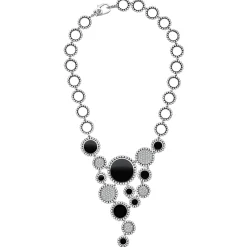 Onyx and Diamond Statement Bib Necklace