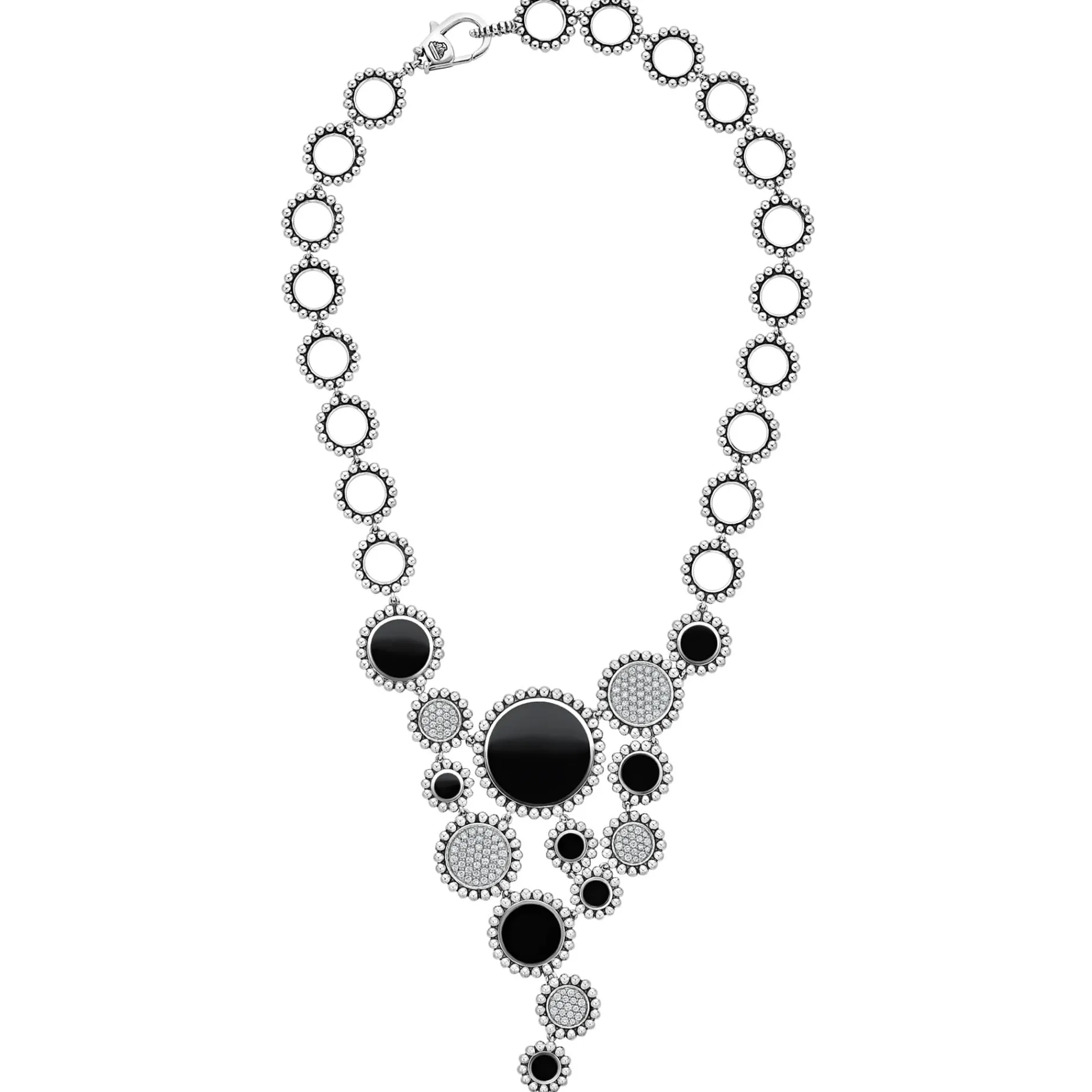 Onyx and Diamond Statement Bib Necklace