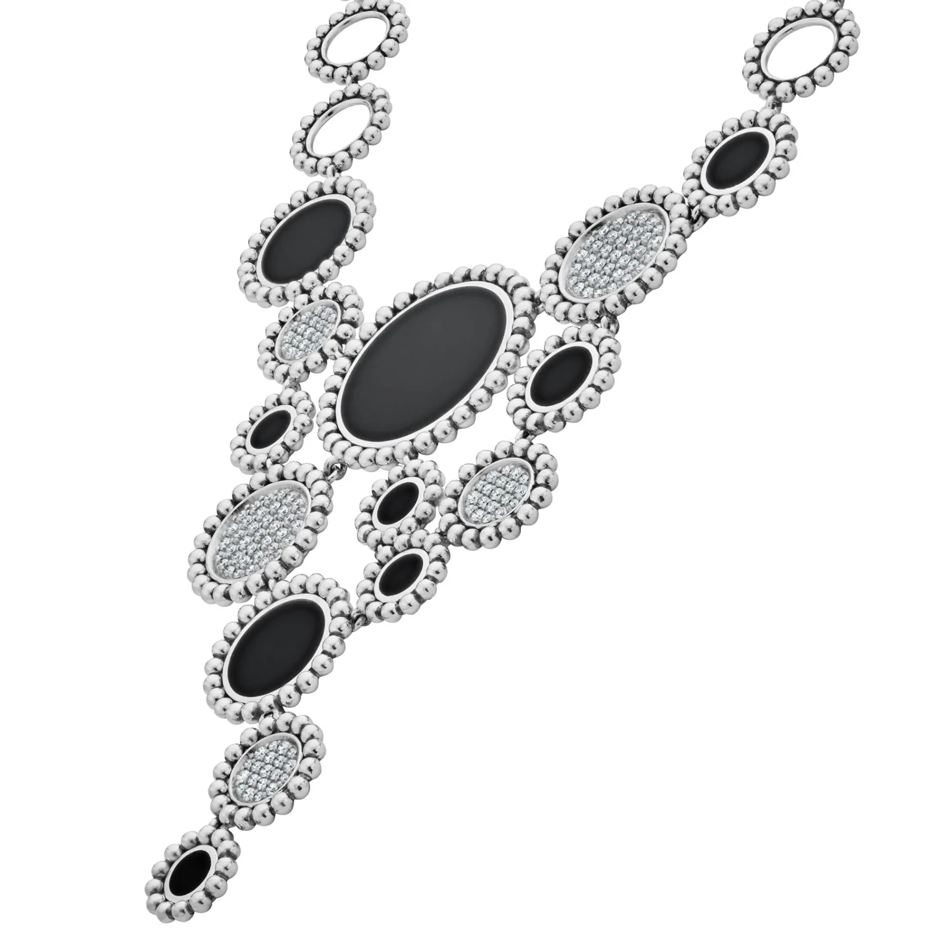 Onyx and Diamond Statement Bib Necklace