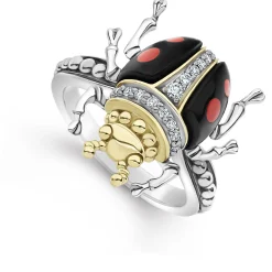 Onyx Beetle Diamond Ring