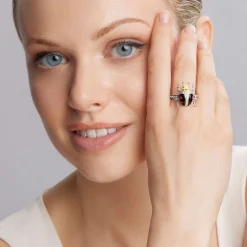 Onyx Beetle Diamond Ring