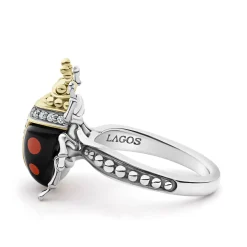 Onyx Beetle Diamond Ring