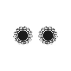 Onyx Circle Stud Earrings