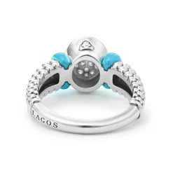 Oval Ceramic Caviar Diamond Ring