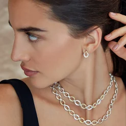 Oval Drop Diamond Earring