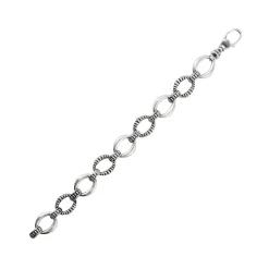 Oval Fluted Link Bracelet
