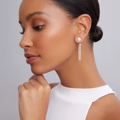 Pearl Tassel Front-Back Drop Earrings