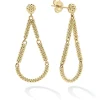 Petite 18K Gold Superfine Caviar Tear Drop Earrings