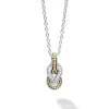 Petite Two-Tone Knot Diamond Pendant Necklace