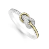 Petite Two-Tone Knot Diamond Ring