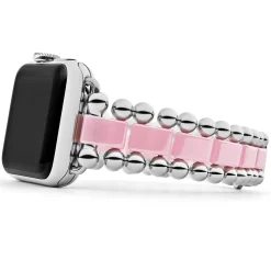 Pink Ceramic and Stainless Steel Watch Bracelet-38-45mm