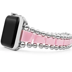 Pink Ceramic and Stainless Steel Watch Bracelet-42-49mm