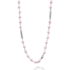 Pink Ceramic Beaded Necklace