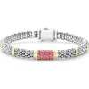 Pink Sapphire Caviar Bracelet | 6mm