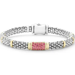 Pink Sapphire Caviar Bracelet | 6mm