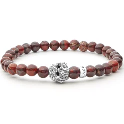 Poppy Jasper Skull Bracelet