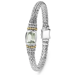 Prasiolite Caviar Bracelet | 6mm